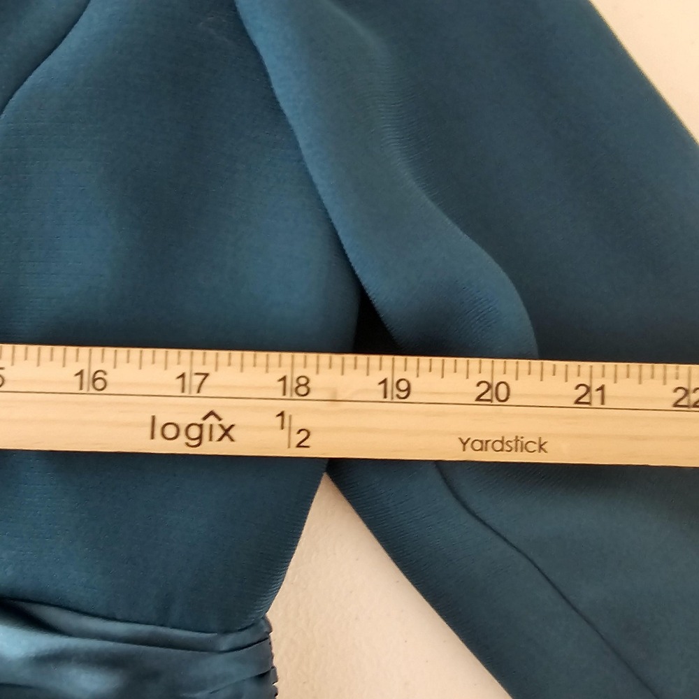 Coldwater Creek Blazer Womens 14P Blue Satin Waist‎ Shawl Collar Dressy Jacket - Picture 5 of 10